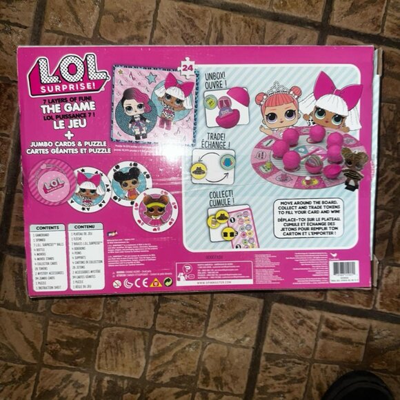 L.O.L. Surprise! 7 Layers of Fun Game Jumbo Cards Board Game & Puzzle Bundle GUC - Picture 2 of 2